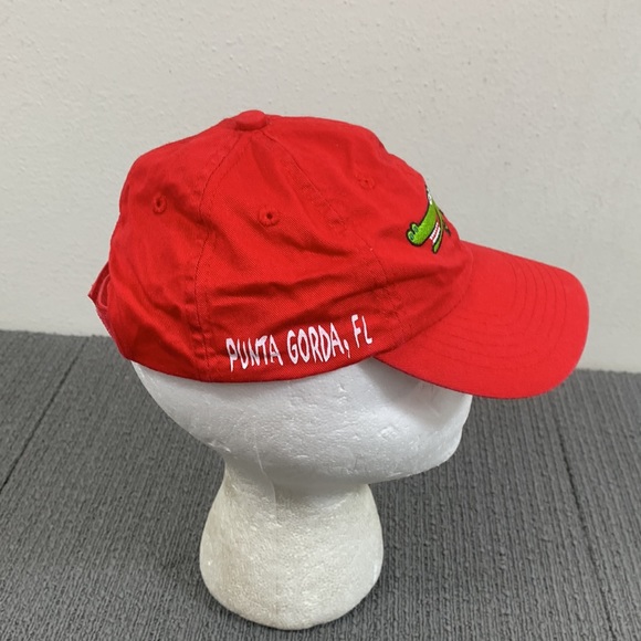 Punta Gorda FL Alligator Baseball Hat Kids Adjustable Red Strapback Cap - Picture 9 of 15